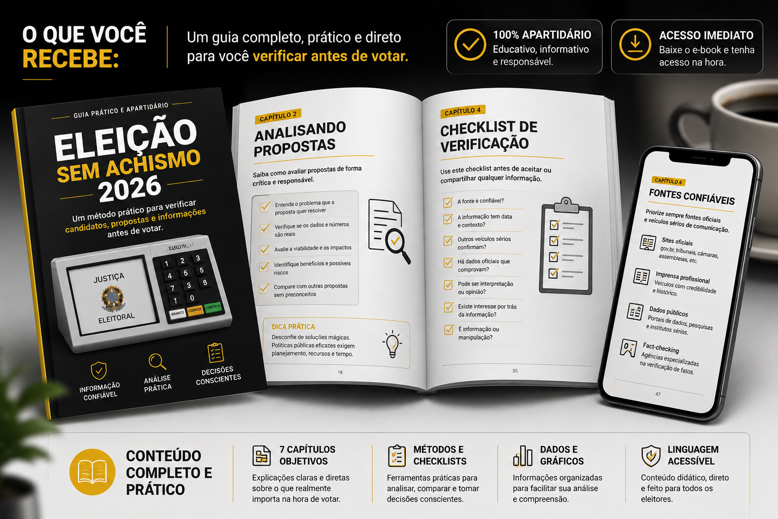 O que você recebe: e-book com capítulos, checklists e leitura no celular