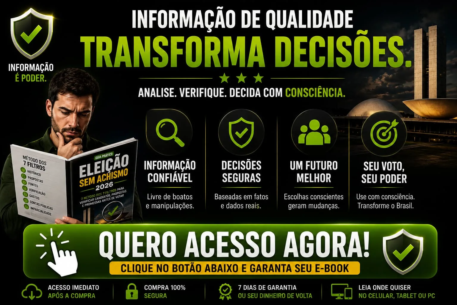 Informação de qualidade transforma decisões: analise, verifique e decida com consciência